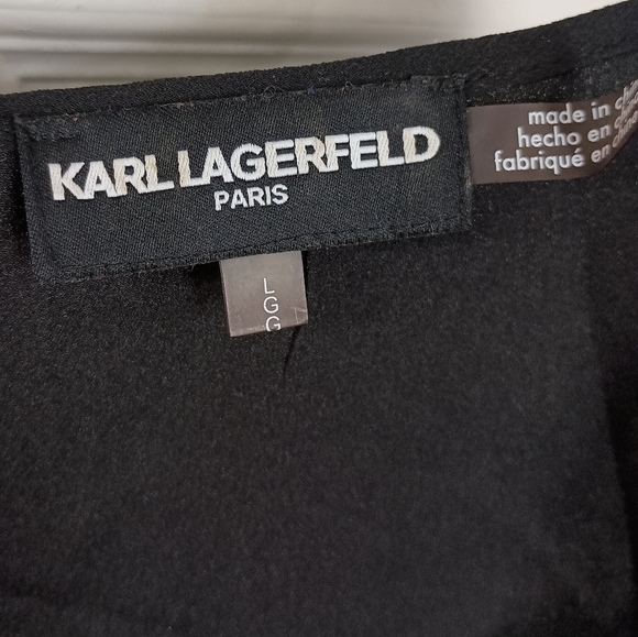 Karl Lagerfeld Pleated Sleeveless Top in Black - Picture 4 of 4